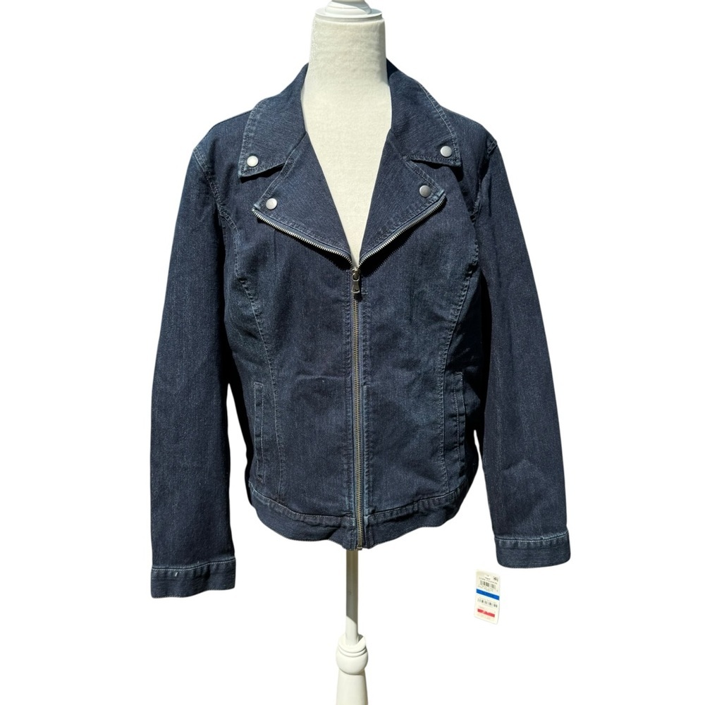 NWT Style & Co. Denim Moto Jacket - Picture 2 of 6